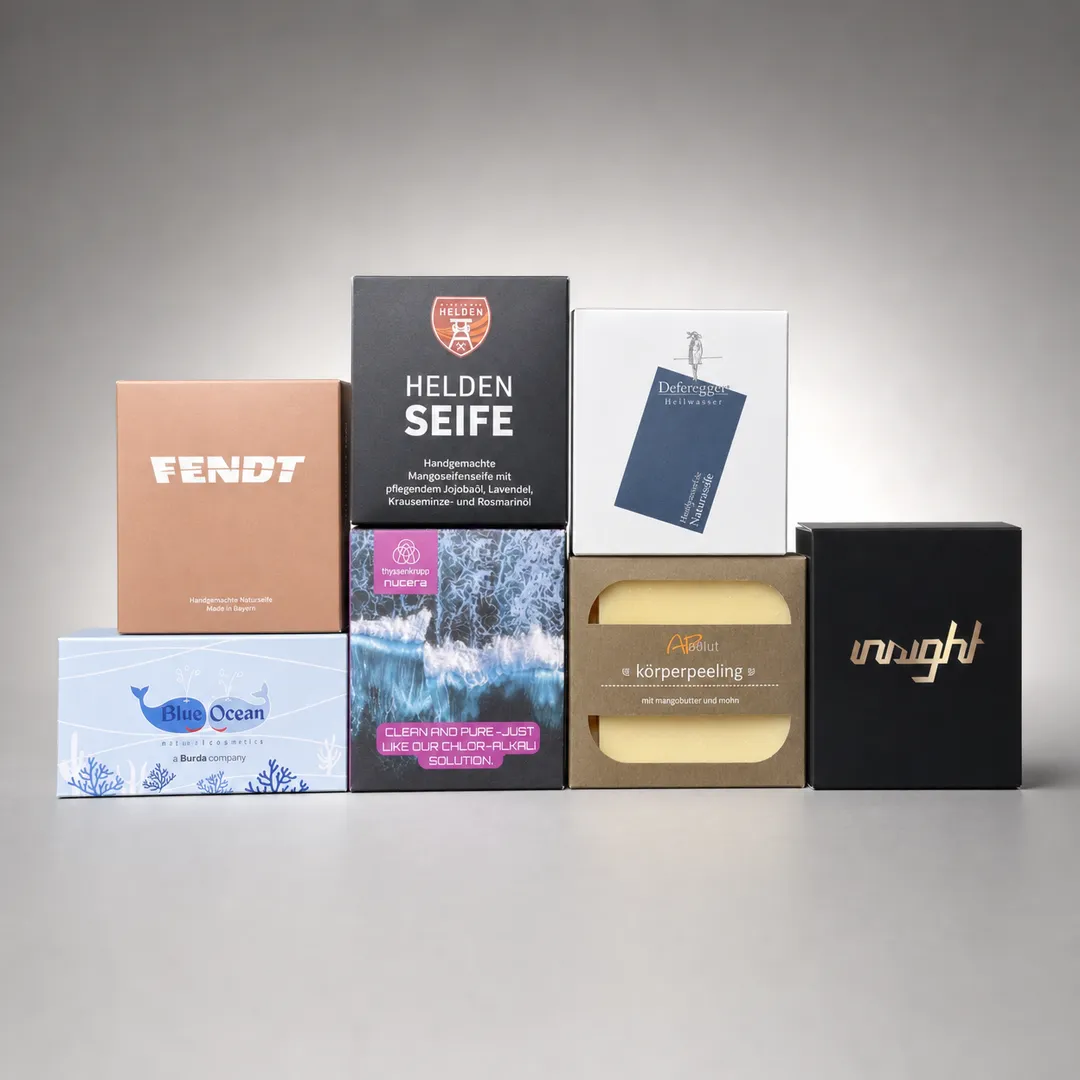 Handgemachte Naturseifen mit individuellem Logo-Branding als Werbegeschenk
