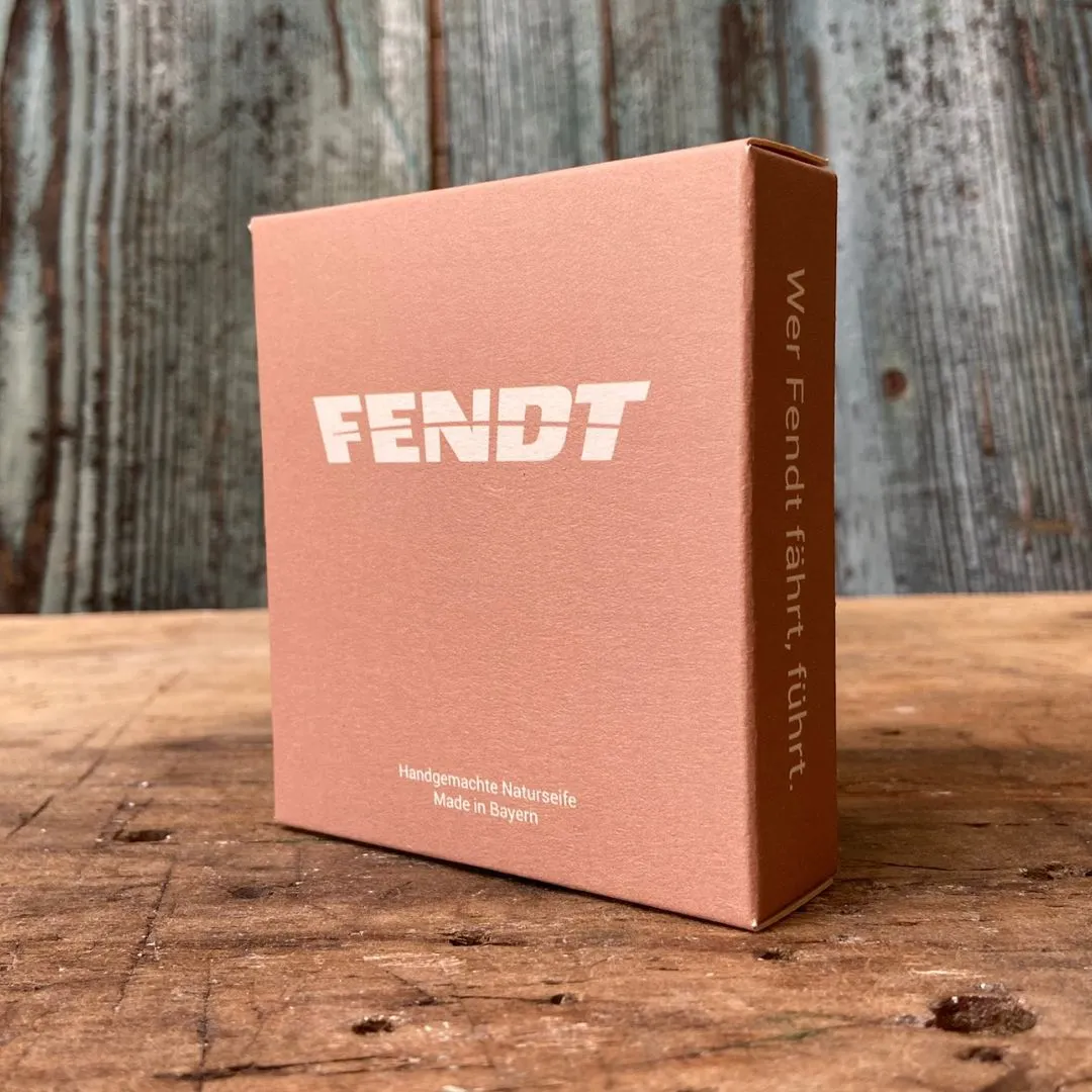 Seifenstück in vollständig individueller Kartonverpackung mit FENDT-Branding